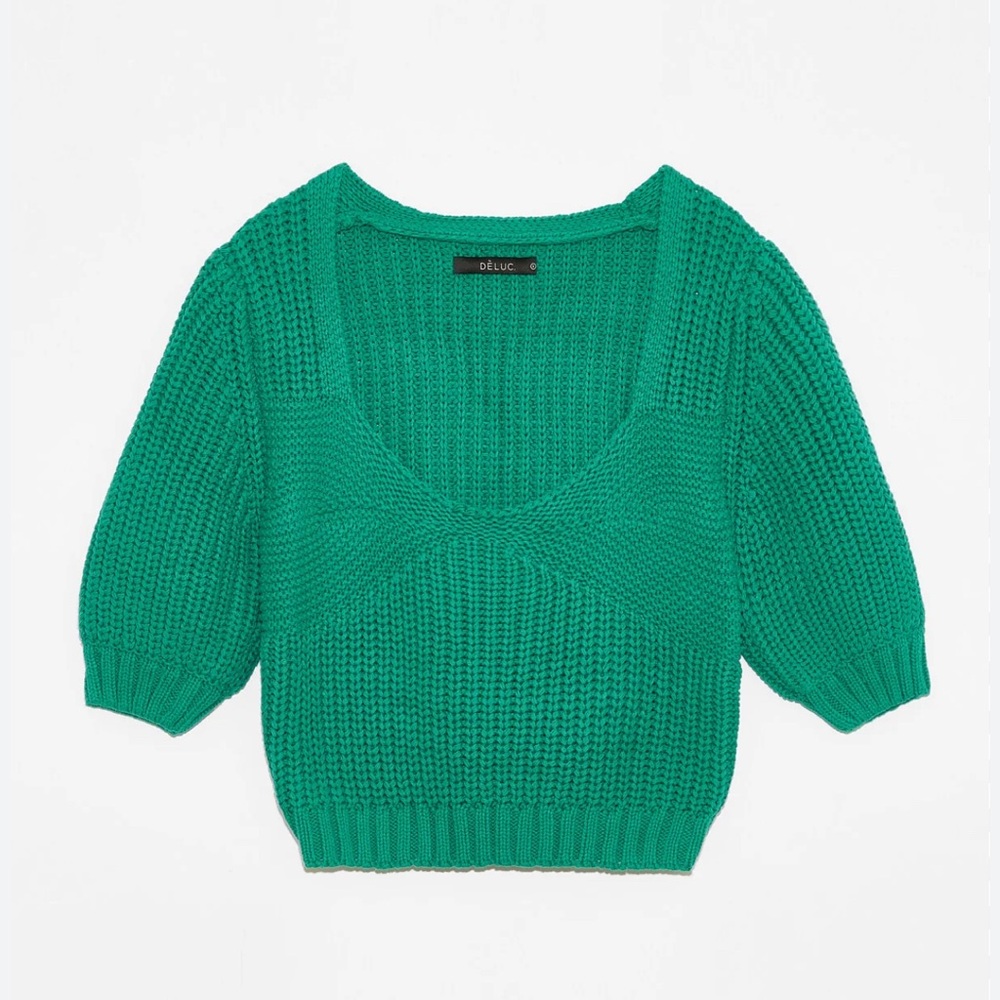 NWT Green DÈLUC CEZANNE KNITTED TOP